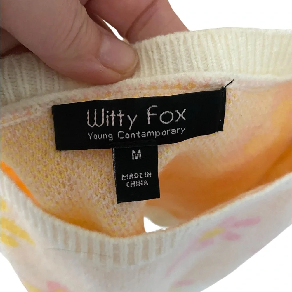 Witty Fox Floral Cropped Knit Cardigan Tank top Set Tie-front pink soft Girl - Picture 6 of 10